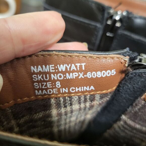 Polar Fox Wyatt Men's Boots Black Zipper Buckle Motorcycle MPX608005 , Size 8 - Picture 15 of 15